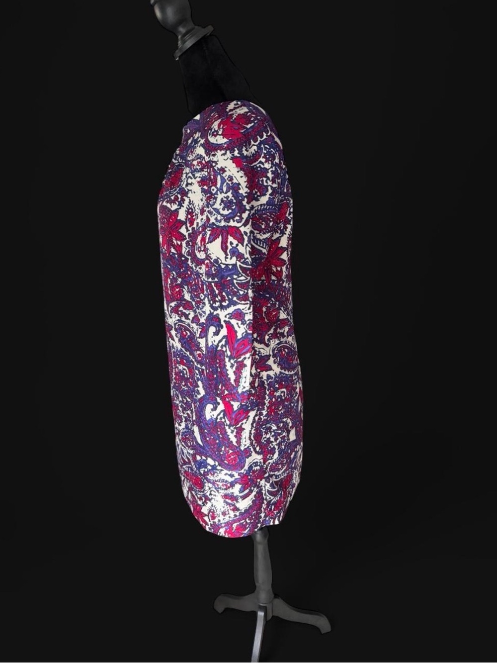 The Limited Paisley Shift Dress Small Blue Pink Bell Sleeve - Picture 3 of 5